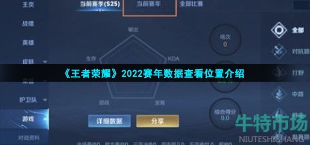 《王者荣耀》2022赛年数据查看位置介绍