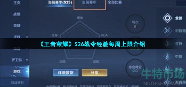 《王者荣耀》S26战令经验每周上限介绍