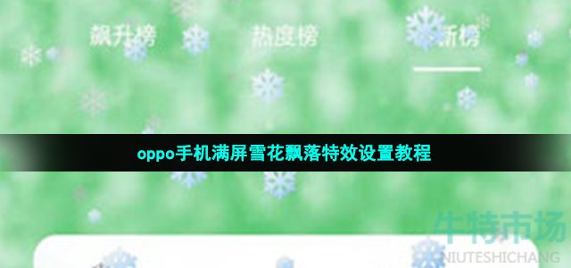 oppo手机满屏雪花飘落特效设置教程