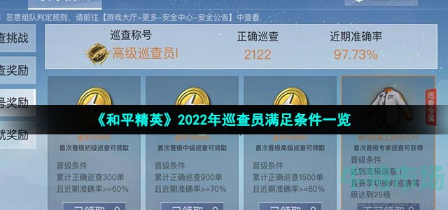 《和平精英》2022年巡查员满足条件一览