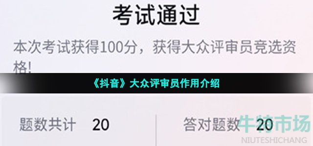 《抖音》大众评审员作用介绍