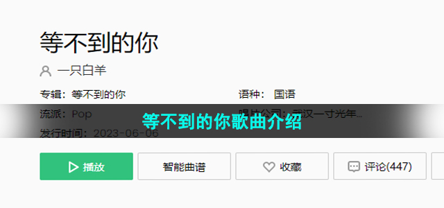 《抖音》等不到的你歌曲介绍